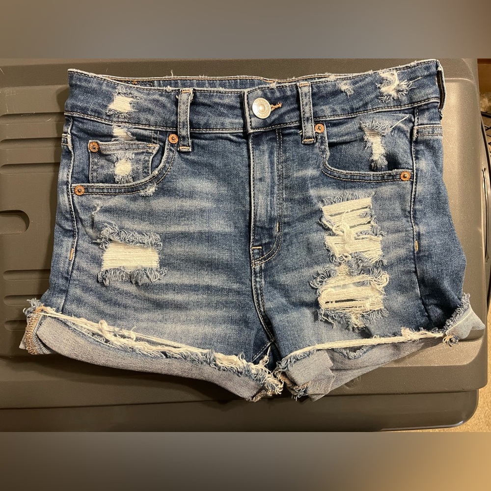 American Eagle HiRise Shortie Jean Shorts